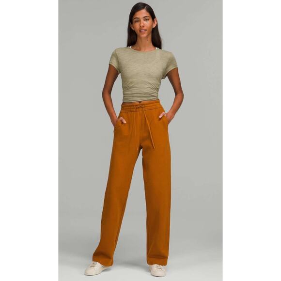 Lululemon Orange loungeful straight Leg Pants - Picture 1 of 7